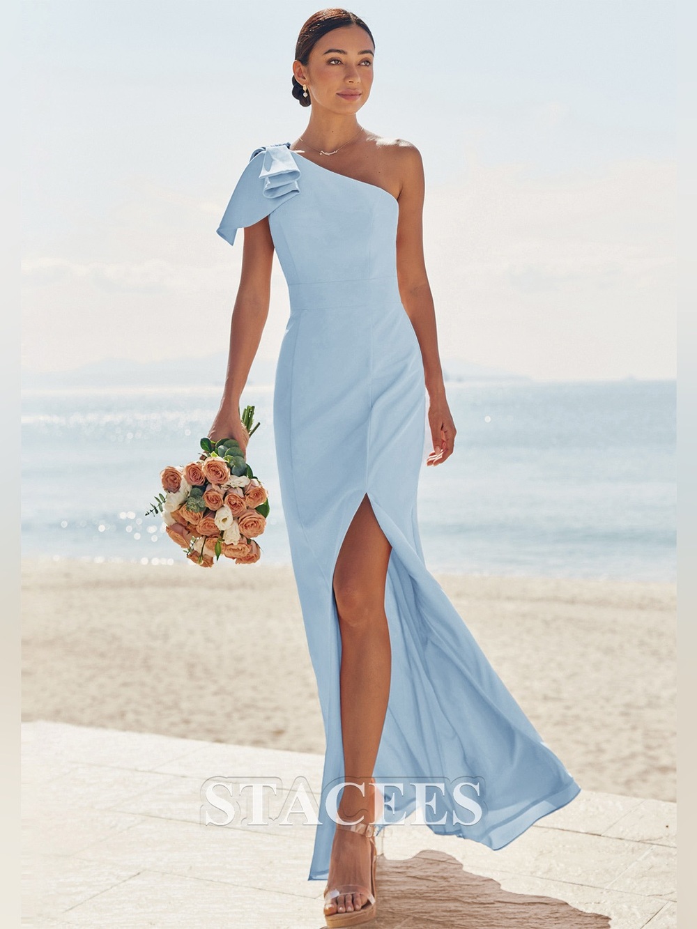 NWT Stacees 6 Sky Blue Gown Dress Prom Pageant Wedding Bridesmaid Elegant Luxury